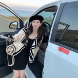 配色ニットカーディガン 秋 長袖 | Sibra | 詳細画像2