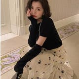 ブラック | アームウォーマー付き ニットトップス 2点セット | Sibra