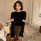 アームウォーマー付き ニットトップス 2点セット | Sibra | 詳細画像23