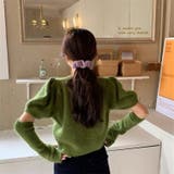 グリ-ン | アームウォーマー付き ニットトップス 2点セット | Sibra