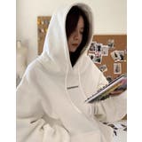 ホワイト | 裏毛パーカ- 韓国ファッション フード付き | Sibra