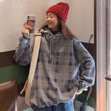 裏毛チェック柄パーカ- フード付き 韓国ファッション | Sibra | 詳細画像15
