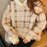 裏毛チェック柄パーカ- フード付き 韓国ファッション | Sibra | 詳細画像3