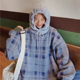 裏毛チェック柄パーカ- フード付き 韓国ファッション | Sibra | 詳細画像20