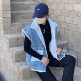 裏ボアデニムベスト 韓国ファッション ジャケット | Sibra | 詳細画像2 