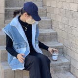 裏ボアデニムベスト 韓国ファッション ジャケット | Sibra | 詳細画像3 