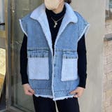 裏ボアデニムベスト 韓国ファッション ジャケット | Sibra | 詳細画像7 