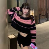 ショート丈ニット 韓国ファッション ブラック | Sibra | 詳細画像1