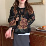 レトロムード漂う。ニットプルオーバー 韓国ファッション 花柄 | Sibra | 詳細画像2 