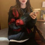 レトロムード漂う。ニットプルオーバー 韓国ファッション 花柄 | Sibra | 詳細画像19 