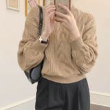 ベージュ | ざっくりが可愛い。ショート丈ニットプルオーバー 韓国ファッション セーター | Sibra