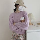 ざっくりが可愛い。ショート丈ニットプルオーバー 韓国ファッション セーター | Sibra | 詳細画像16