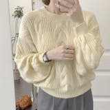 ざっくりが可愛い。ショート丈ニットプルオーバー 韓国ファッション セーター | Sibra | 詳細画像1