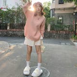 ピンク | ニットトップス サイドスリット 韓国ファッション | Sibra