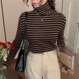 ハイネックボーダーニット 韓国ファッション ニット | Sibra | 詳細画像12