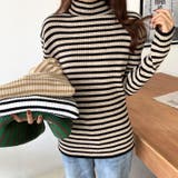 ハイネックボーダーニット 韓国ファッション ニット | Sibra | 詳細画像19