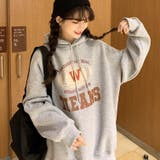 グレ- | トレンド感のある雰囲気を演出。プリントオーバーサイズパーカー 韓国ファッション … | Sibra