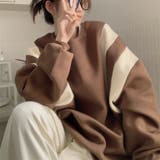 裏起毛オーバーサイズトレーナー 韓国ファッション クールネック | Sibra | 詳細画像8 