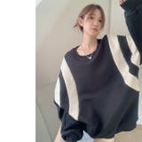 裏起毛オーバーサイズトレーナー 韓国ファッション クールネック | Sibra | 詳細画像7 