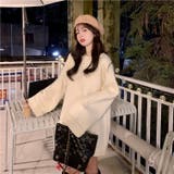 ゆるっとオーバーサイズのシャレ見え。ニットプルオーバー 韓国ファッション ふわふわ | Sibra | 詳細画像7