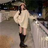 ゆるっとオーバーサイズのシャレ見え。ニットプルオーバー 韓国ファッション ふわふわ | Sibra | 詳細画像8