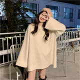 アイボリー | ゆるっとオーバーサイズのシャレ見え。ニットプルオーバー 韓国ファッション ふわふわ | Sibra