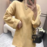 キャメル | ゆるっとオーバーサイズのシャレ見え。ニットプルオーバー 韓国ファッション ふわふわ | Sibra