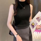 さらっと大人シンプル。ハイネックノースリーブニットトップス 春 韓国ファッション | Sibra | 詳細画像9