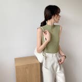 さらっと大人シンプル。ハイネックノースリーブニットトップス 春 韓国ファッション | Sibra | 詳細画像10