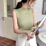 さらっと大人シンプル。ハイネックノースリーブニットトップス 春 韓国ファッション | Sibra | 詳細画像11