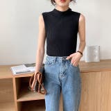 さらっと大人シンプル。ハイネックノースリーブニットトップス 春 韓国ファッション | Sibra | 詳細画像12