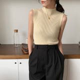さらっと大人シンプル。ハイネックノースリーブニットトップス 春 韓国ファッション | Sibra | 詳細画像13