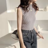 さらっと大人シンプル。ハイネックノースリーブニットトップス 春 韓国ファッション | Sibra | 詳細画像5