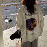 後ろプリントTシャツ 韓国ファッション 春服 | Sibra | 詳細画像1 