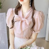 ピンク | ボウタイシアーブラウス 春 韓国ファッション | Sibra