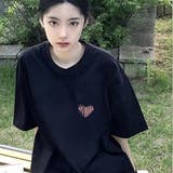 綿100％プリントTシャツ 韓国ファッション オフィスカジュアル | Sibra | 詳細画像2 