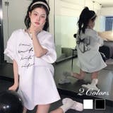 綿100%オーバーサイズプリントTシャツ 韓国ファッション オフィスカジュアル | Sibra | 詳細画像1