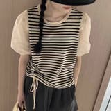 ストライプギャザーTシャツ セクシー 夏服 | Sibra | 詳細画像5 