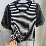 ストライプギャザーTシャツ セクシー 夏服 | Sibra | 詳細画像9 