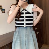 ストライプボリューム袖ブラウス セクシー 夏服 | Sibra | 詳細画像8