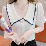 ストライプボリューム袖ブラウス セクシー 夏服 | Sibra | 詳細画像11