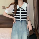 ストライプボリューム袖ブラウス セクシー 夏服 | Sibra | 詳細画像16