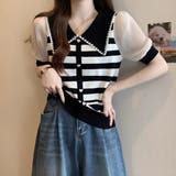 ストライプボリューム袖ブラウス セクシー 夏服 | Sibra | 詳細画像5