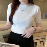半袖ニットトップス 夏服 韓国ファッション | Sibra | 詳細画像2