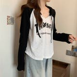 配色ニットパーカー 韓国ファッション 10代 | Sibra | 詳細画像10 