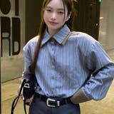 ブルー | 配色ダブルラペルシャツ 秋 冬 | Sibra