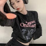 両側ギャザープリントトップス 韓国ファッション 秋 韓国 | Sibra | 詳細画像2