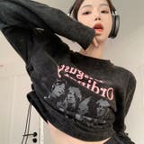 両側ギャザープリントトップス 韓国ファッション 秋 韓国 | Sibra | 詳細画像3