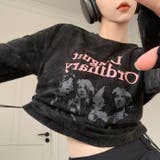 両側ギャザープリントトップス 韓国ファッション 秋 韓国 | Sibra | 詳細画像7