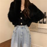 Vネックニットカーディガン 韓国ファッション 10代 | Sibra | 詳細画像10 